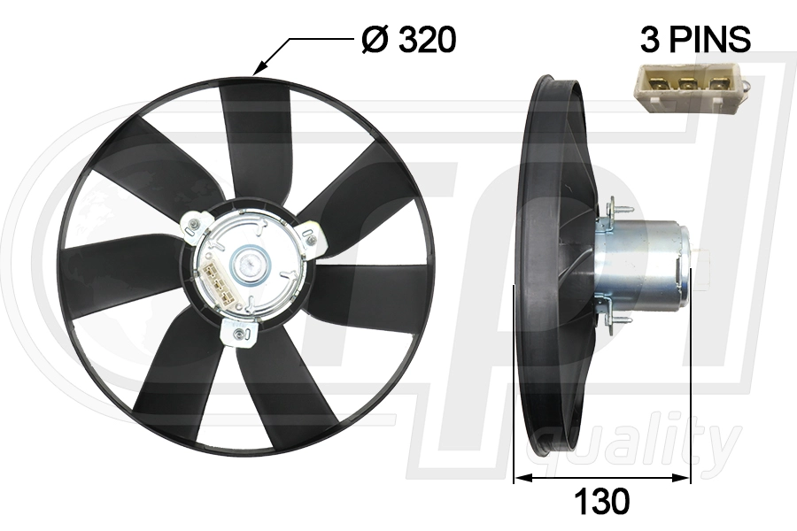 Fan, engine cooling (APELVW5013)