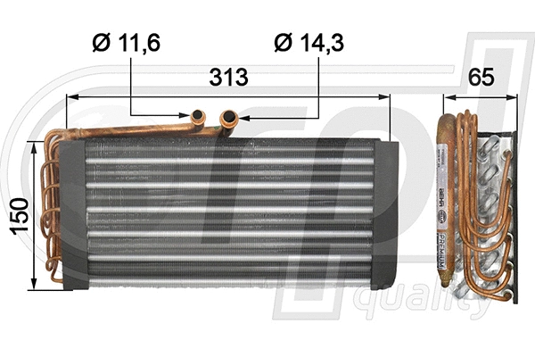 Evaporator, air conditioning (APEVPR5001)