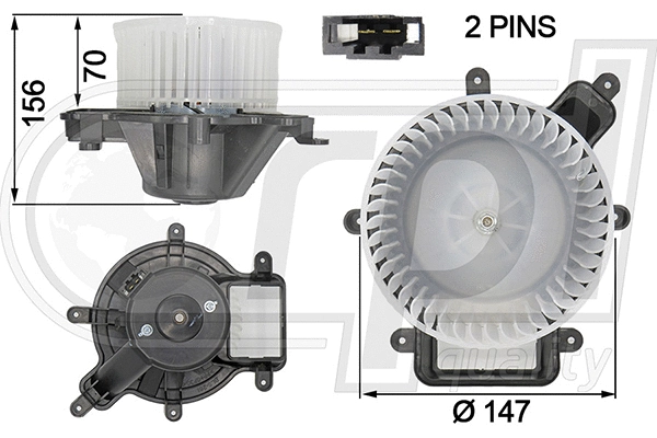 Electric Motor, interior blower (APVTCI5042)