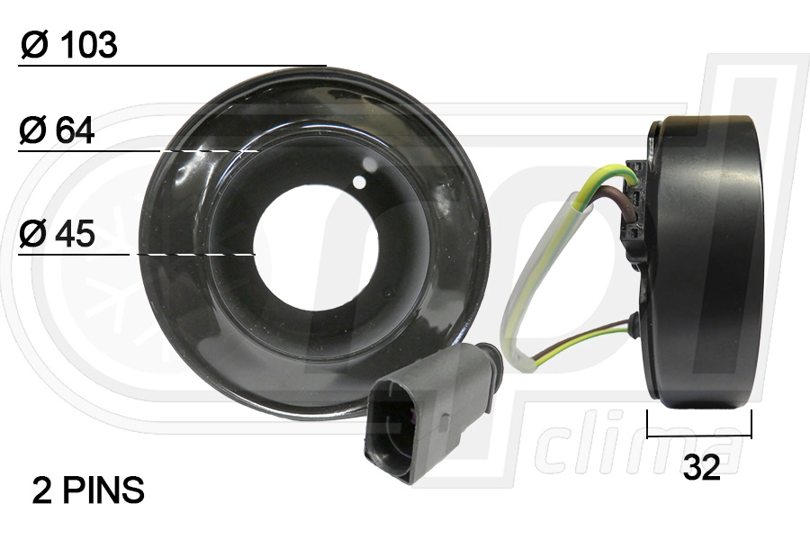 Coil, magnetic-clutch compressor (APBOSD0030)