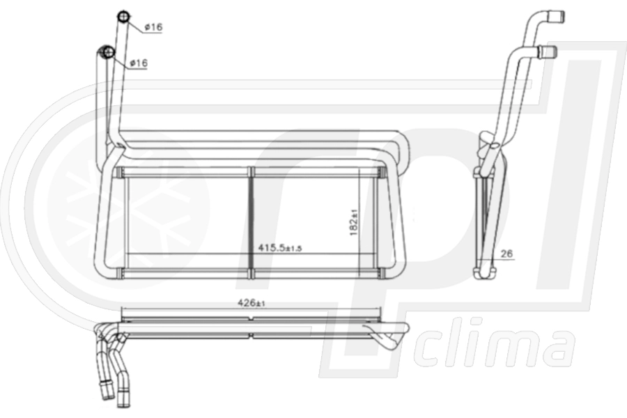 Heat Exchanger, interior heating (APCHSC5002)