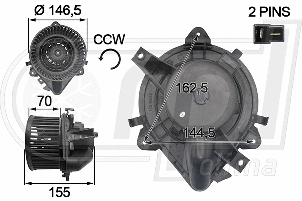 Electric Motor, interior blower (APVTFT0011)