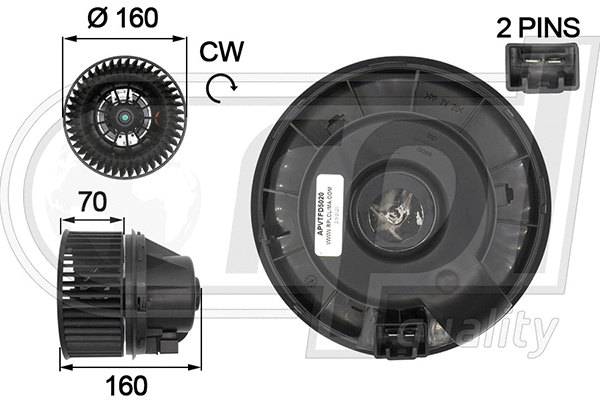 Electric Motor, interior blower (APVTFD5020)