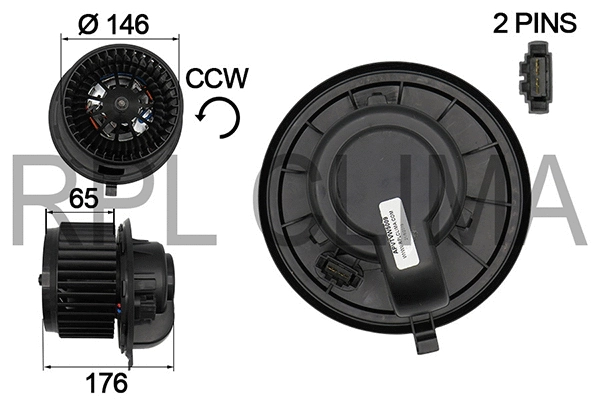 Electric Motor, interior blower (APVTVW5009)