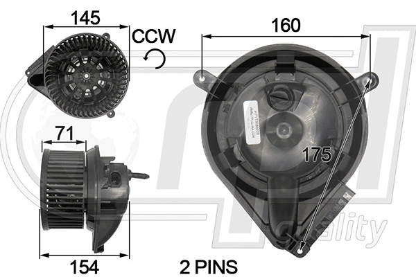 Electric Motor, interior blower (APVTMB5028)