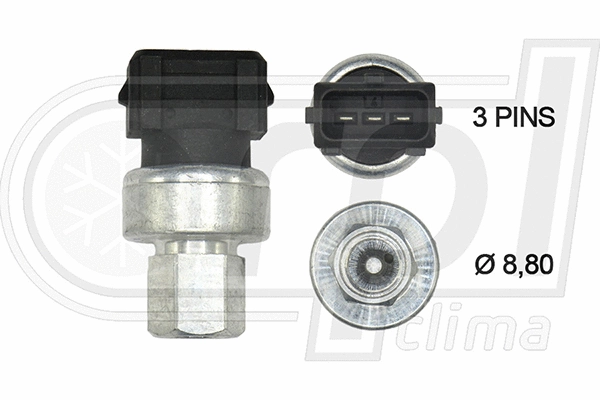 Pressure Switch, air conditioning (APPRVO0008)