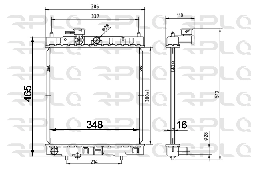 Radiator, engine cooling (APRANI5001)