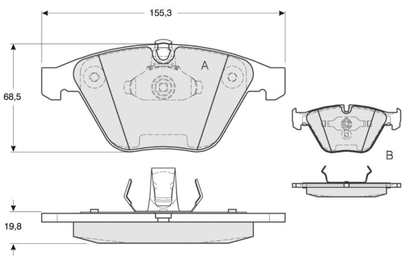 Brake Pad Set, disc brake (MT468)