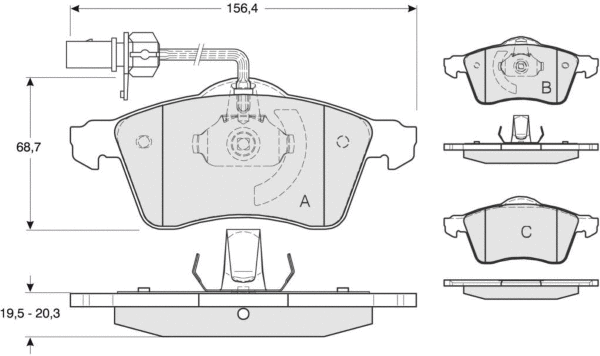 Brake Pad Set, disc brake (MT581)