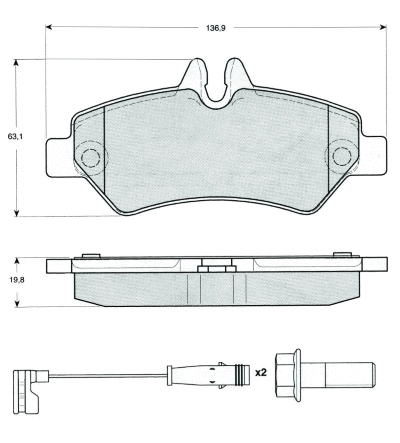 Brake Pad Set, disc brake (MT493)