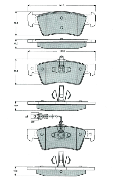 Brake Pad Set, disc brake (MT625)