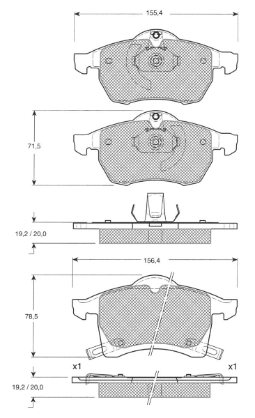 Brake Pad Set, disc brake (MT620)