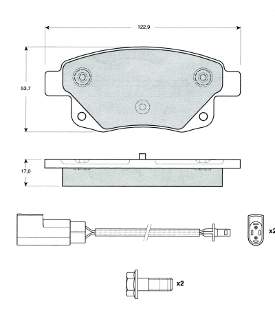 Brake Pad Set, disc brake (MT526)