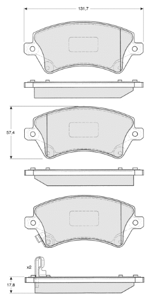 Brake Pad Set, disc brake (MT545)