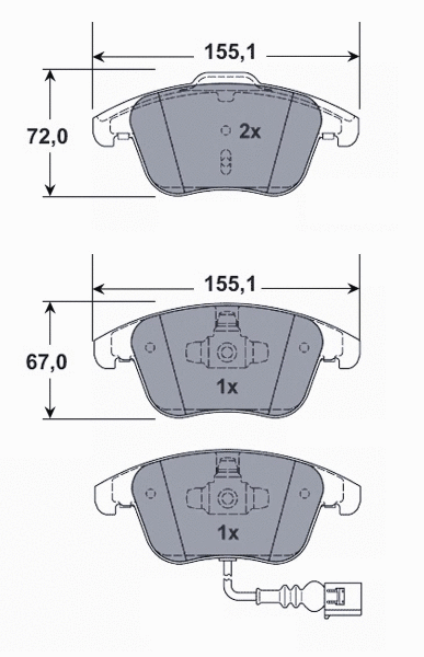Brake Pad Set, disc brake (MT486)