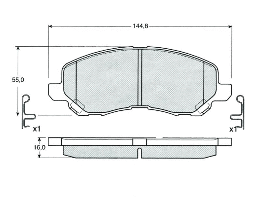 Brake Pad Set, disc brake (MT475)