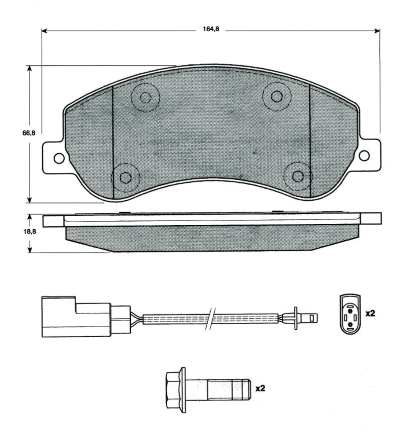 Brake Pad Set, disc brake (MT554)