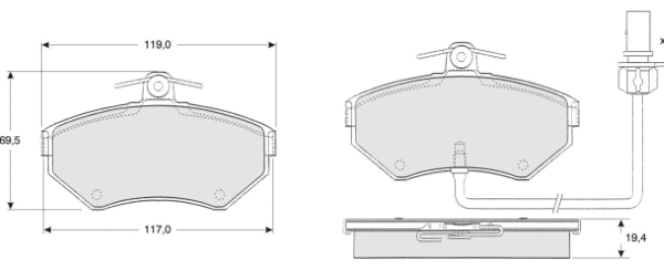 Brake Pad Set, disc brake (MT494)