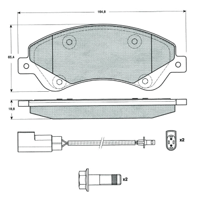 Brake Pad Set, disc brake (MT673)