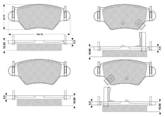 Brake Pad Set, disc brake (MT541)
