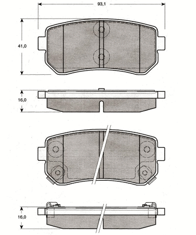 Brake Pad Set, disc brake (MT458)