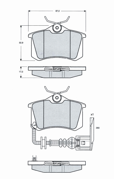 Brake Pad Set, disc brake (MT622)