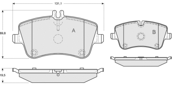 Brake Pad Set, disc brake (MT480)
