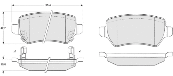 Brake Pad Set, disc brake (MT464)