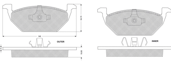 Brake Pad Set, disc brake (MT455)