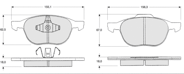Brake Pad Set, disc brake (MT540)