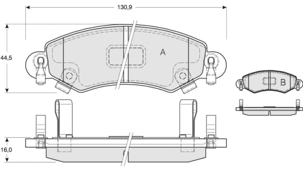 Brake Pad Set, disc brake (MT636)