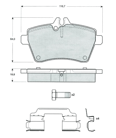 Brake Pad Set, disc brake (MT499)