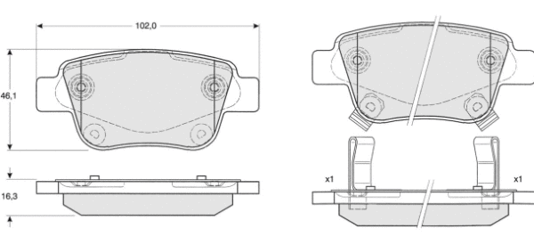 Brake Pad Set, disc brake (MT548)