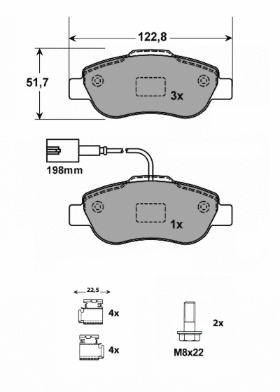 Brake Pad Set, disc brake (MT513)