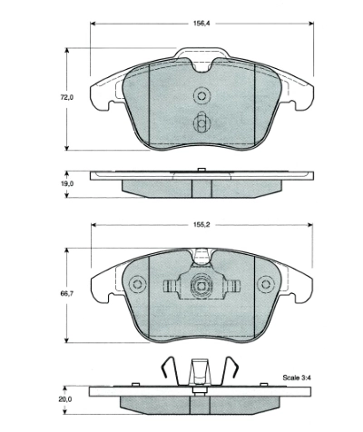 Brake Pad Set, disc brake (MT496)
