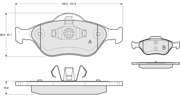 Brake Pad Set, disc brake (MT536)
