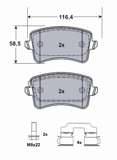 Brake Pad Set, disc brake (MT450)