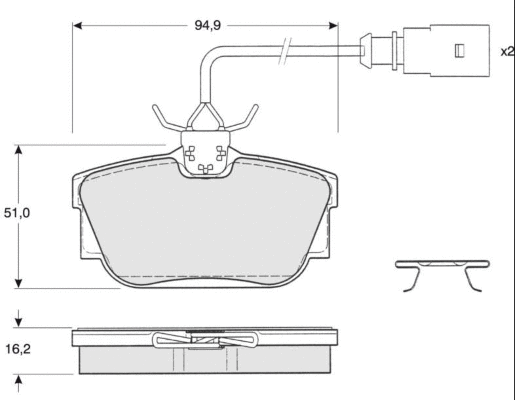Brake Pad Set, disc brake (MT532)