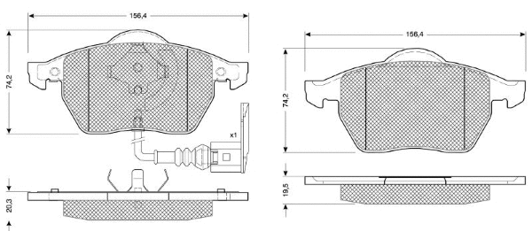 Brake Pad Set, disc brake (MT525)