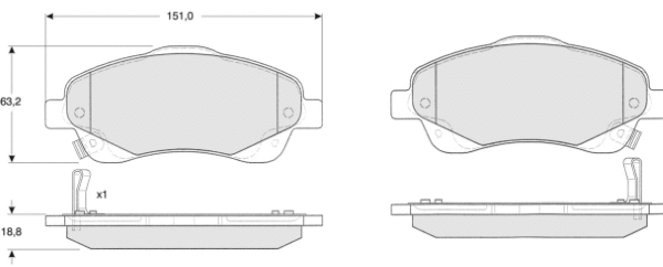 Brake Pad Set, disc brake (MT534)