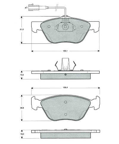Brake Pad Set, disc brake (MT624)