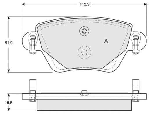 Brake Pad Set, disc brake (MT632)