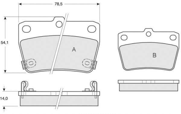 Brake Pad Set, disc brake (MT614)