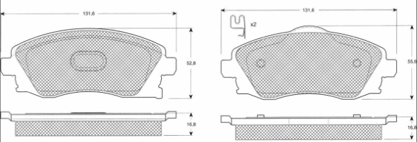 Brake Pad Set, disc brake (MT544)