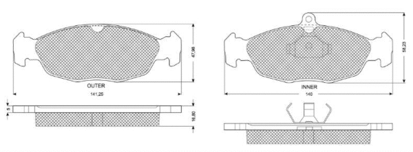 Brake Pad Set, disc brake (MT529)
