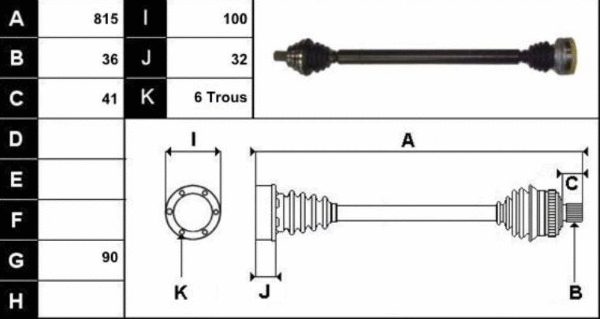 Drive Shaft (MT6199)