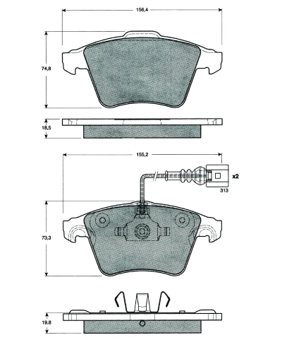 Brake Pad Set, disc brake (MT472)