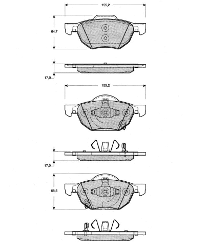 Brake Pad Set, disc brake (MT539)