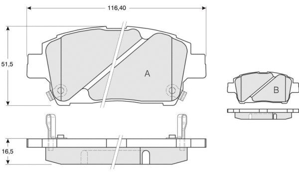 Brake Pad Set, disc brake (MT652)