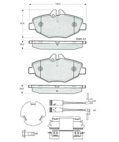Brake Pad Set, disc brake (MT461)